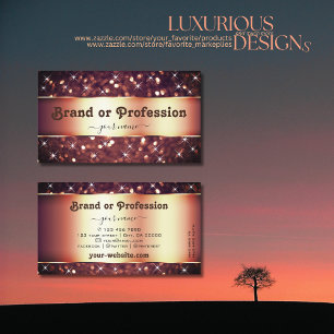 Carte De Visite Etoiles lumineuses de luxe Rose Parties scintillan