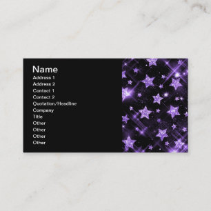 Carte De Visite Étoiles pourpres de parties scintillantes