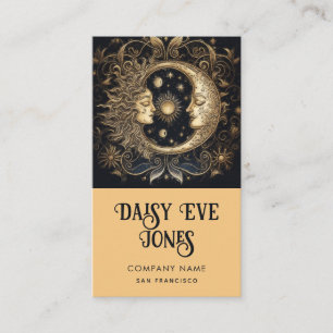 Carte De Visite Étoiles rétro Sun Moon