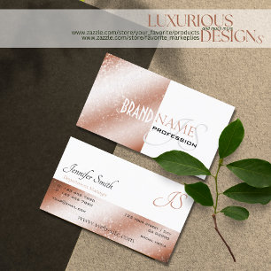 Carte De Visite Étoiles roses or et Parties scintillant blanche Él