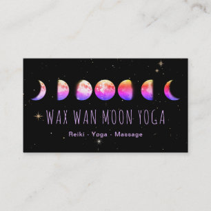 Carte De Visite *~* Étoiles Wax Wan Pink Purple Blue Moon Phases
