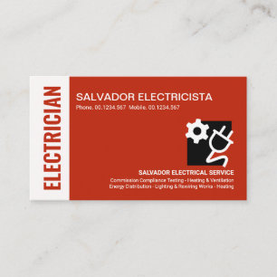 Carte De Visite Étonnant électricien en calques rouges