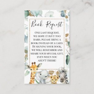 Carte De Visite Eucalyptus Gold Safari Animaux Demande de réservat