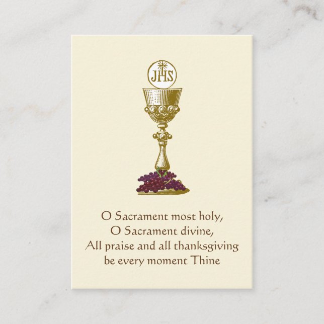 Carte De Visite Eucharistie Chalice Communion religieuse catholiqu (Devant)