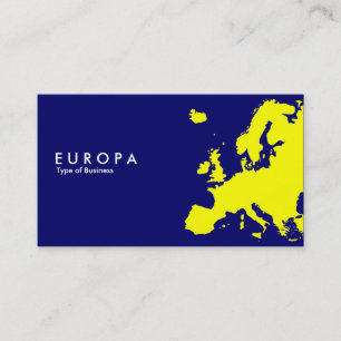 Carte De Visite EUROPA Jaune - bleu foncé