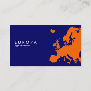 Carte De Visite EUROPA Orange - bleu foncé