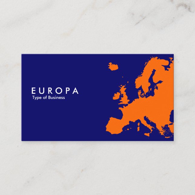Carte De Visite EUROPA Orange - bleu foncé (Devant)