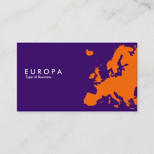 Carte De Visite EUROPA Orange - Violet foncé (Devant)