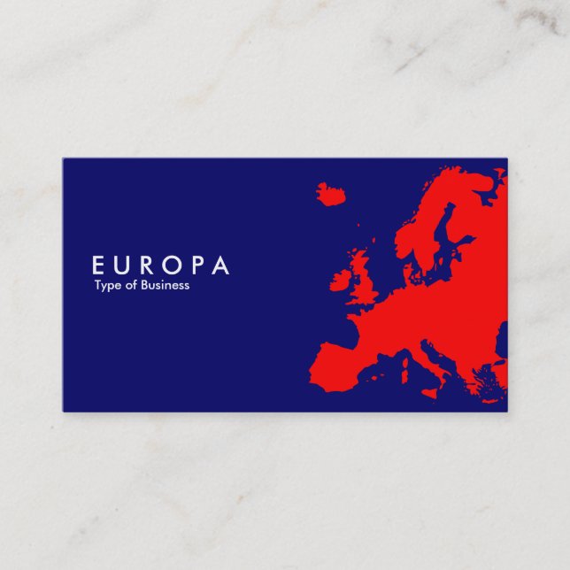 Carte De Visite EUROPA rouge - bleu foncé (Devant)