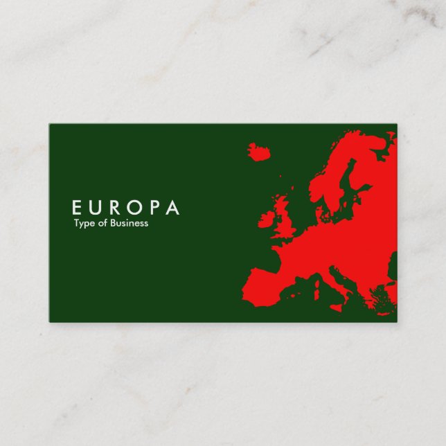 Carte De Visite EUROPA Rouge - Vert foncé (Devant)