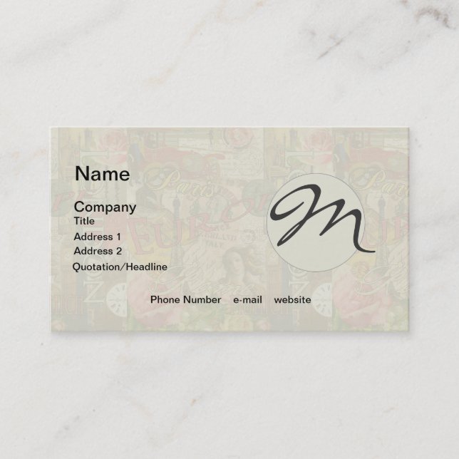 Carte De Visite Europe Travel Vintage (Devant)