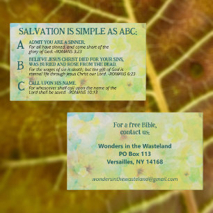 Carte De Visite Évangile ABC Salut Christianisme Évangélisation KJ