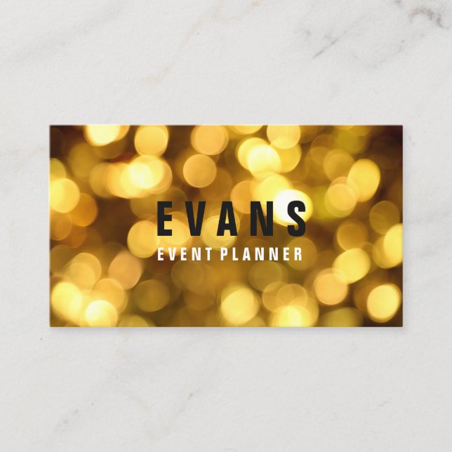 Carte De Visite Événement Chiffres Jaunes Modernes Confetti Lumièr (Devant)