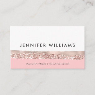 Carte De Visite Evénement Planificateur Rose or élégant minimalist