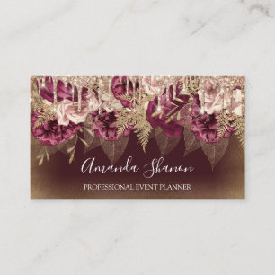Carte De Visite Evénement Planificateur Roses Fleurs Drives QR Log