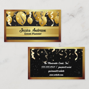 Carte De Visite Événements Balloirs de fête   Confetti   Étoiles