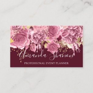 Carte De Visite Event Planner Drives Rose QR Code Logo Bourgogne