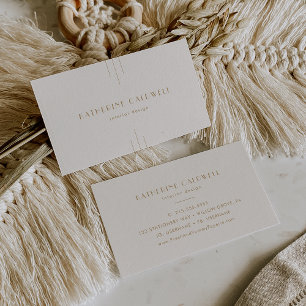 Carte De Visite EVERLY Art Déco Vintage Crème et Or