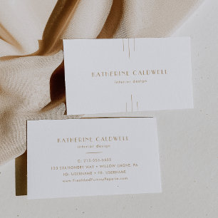 Carte De Visite EVERLY Or Art Déco Simple Géométrique