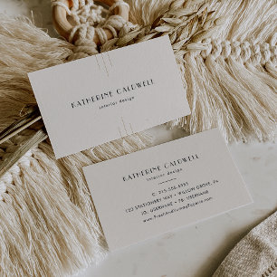 Carte De Visite EVERLY Rétro Art Déco Ivoire Or Noir