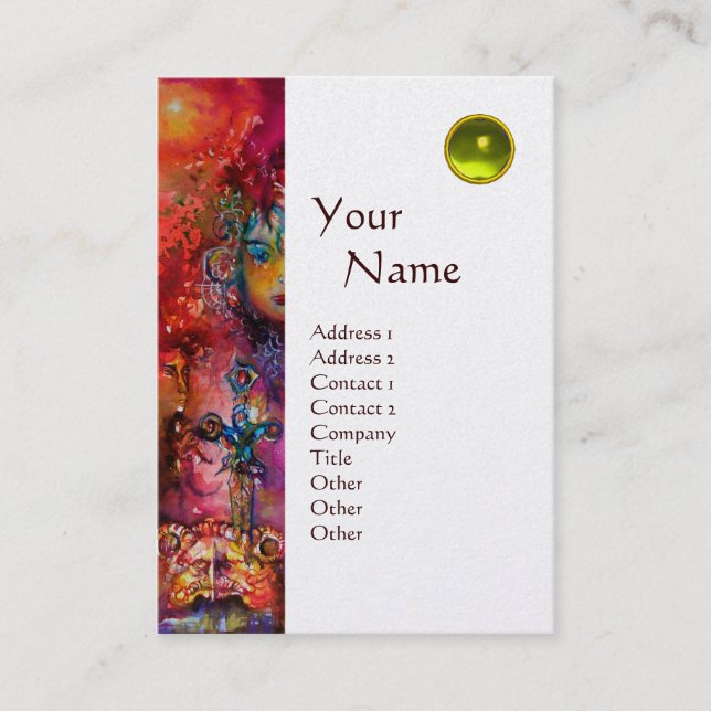 Carte De Visite EXCALIBUR MONOGRAM platine métallique (Devant)