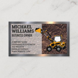 Carte De Visite Excavateur Bull Dozer Construction