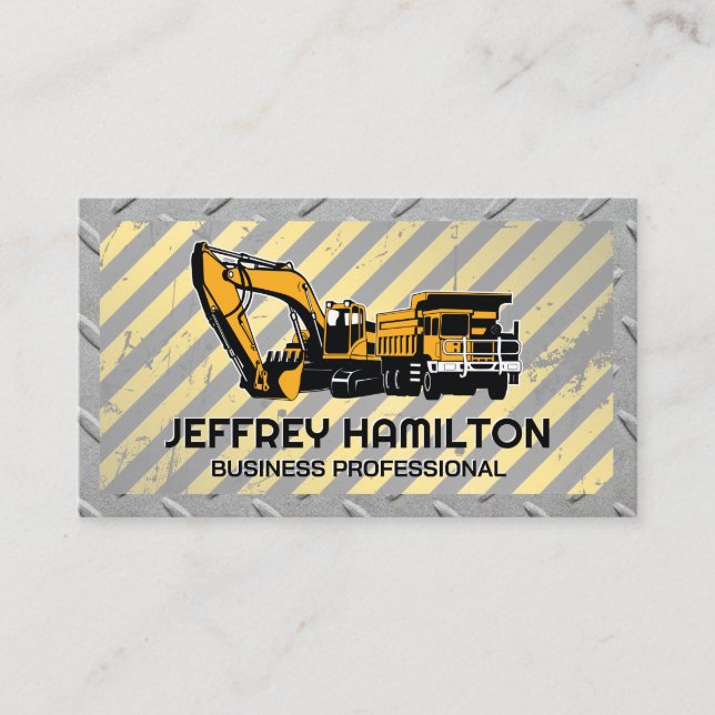 Carte De Visite Excavateur de camion de vidange | Acier | Attentio (Devant)