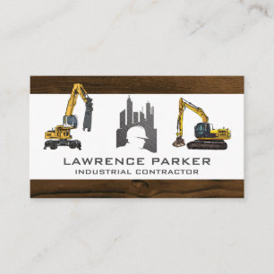 Carte De Visite Excavateur de véhicules de construction   Logo du 