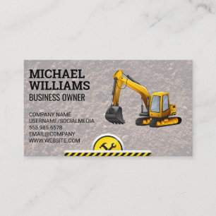 Carte De Visite Excavateur Matériel du site de construction Eart
