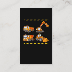 Carte De Visite Excavateur Mélangeur en béton Camions Garçons Cons