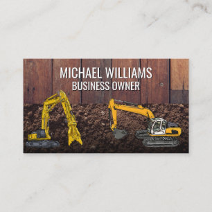 Carte De Visite Excavateur   Véhicules Earth Mover   Construction