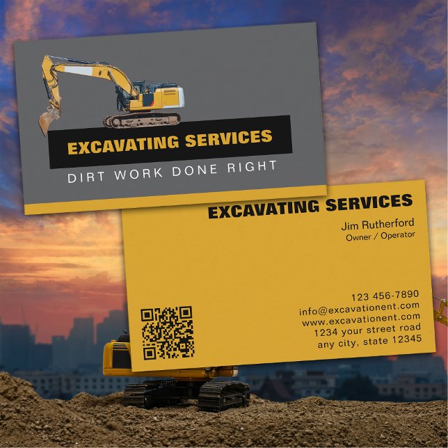 Carte De Visite Excavation Services Business (Créateur téléchargé)