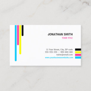 Carte de visite excentré de couleurs des services