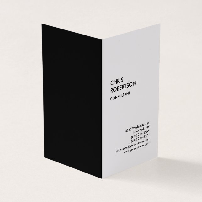 Carte De Visite Exclusif spécial noir & blanc moderne Unique (Extérieur)
