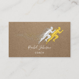 Carte De Visite Exécuter Sport Entraîneur Logo de l'athlète instru