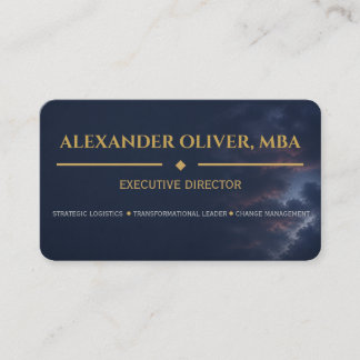 Carte de visite Executive Bleue et Or Premium