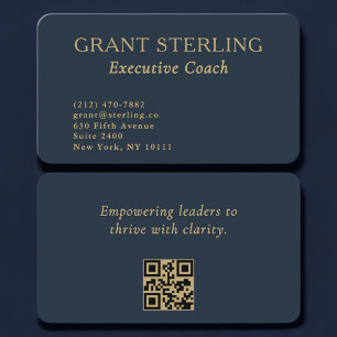 Carte de visite Executive Coach Bleu marine Or Cod