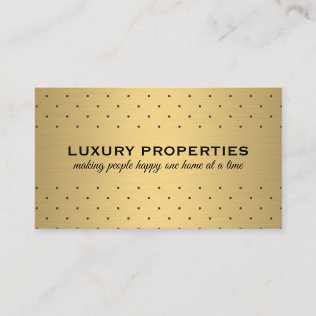 Carte De Visite Executive Gold Metallic / Diamond Dot Motifs (Devant)