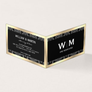 Carte De Visite Executive Monogramme Gold Bordure Damas
