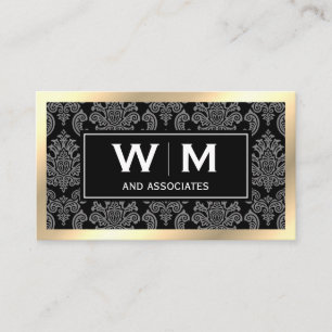 Carte De Visite Executive Monogramme Gold Bordure Damas