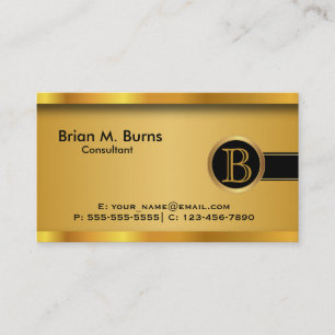 Carte De Visite Executive Or Noir    Monogramme DIY