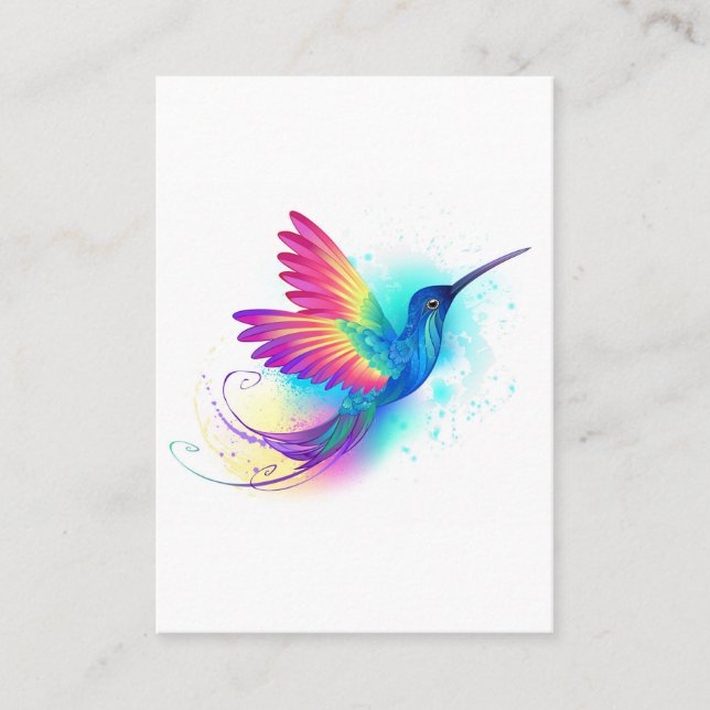 Carte De Visite Exotic Rainbow Hummingbird (Devant)