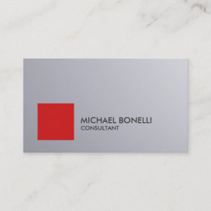 Carte De Visite Expert-conseil en Arrière - plan Silver Grey de Re