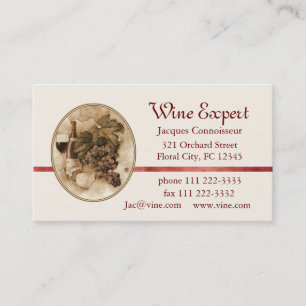 Carte De Visite Expert en matière de vin