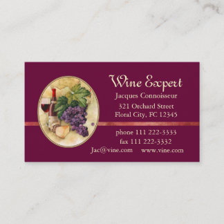 Carte De Visite Expert en matière de vin