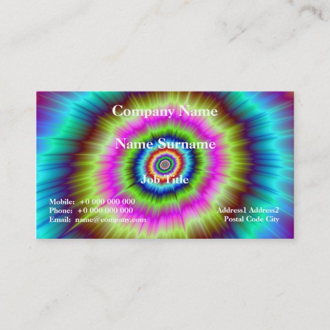 Carte De Visite Explosion de Tie Dye (Devant)