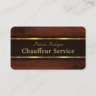 Carte De Visite Exquis Bois Grains Lignes Or Chauffeur