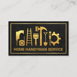 Carte De Visite Exquise Black Texture Gold Frame Building