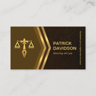 Carte De Visite Exquise Brown Grunge Gold Arrow Conseiller juridiq