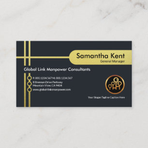 Carte De Visite Exquise Gold Crisscross Lines PDG Entrepreneur